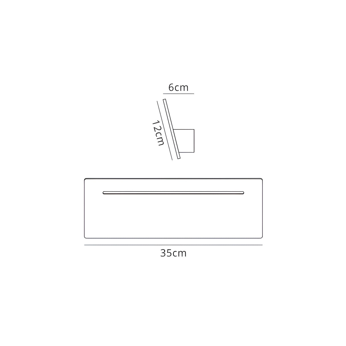 Toja 35cm Rectangular LED Wall Light 16W 3000K - White
