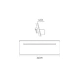 Toja 35cm Rectangular LED Wall Light 16W 3000K - White