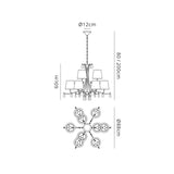 Andrea 88cm 9 Light Chandelier - Polished Chrome With White Shades