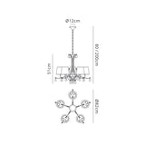 Andrea 81.5cm 5 Light Chandelier - Polished Chrome With  White Shades