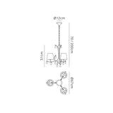 Andrea 67cm 5 Light Chandelier - Polished Chrome With White Shades