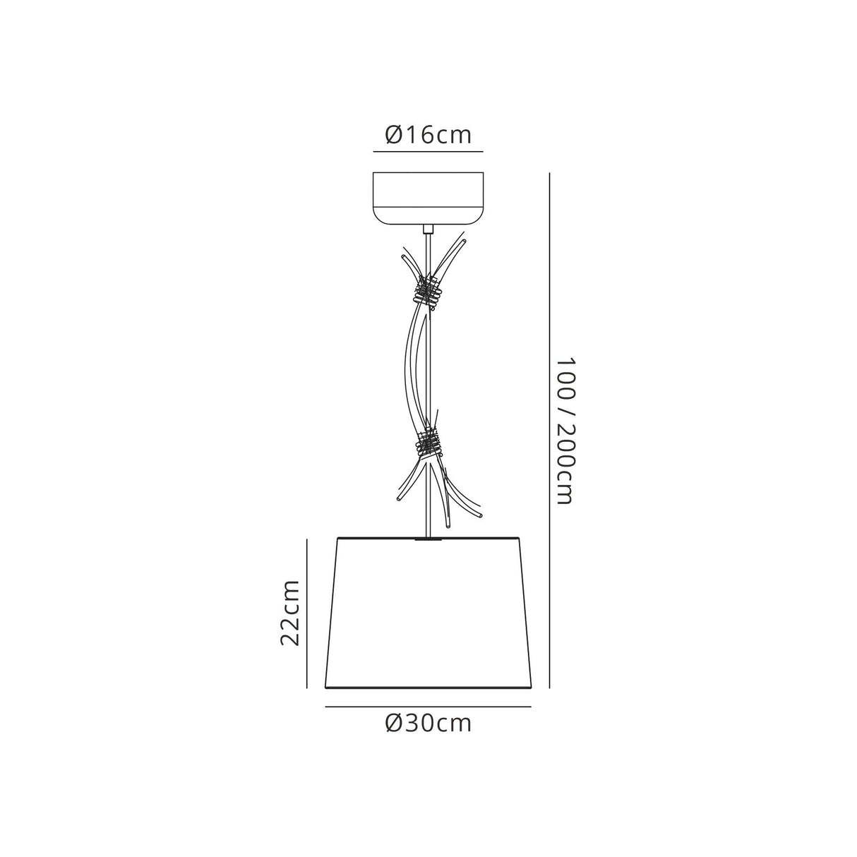 Sabina 30cm Round 1 Light Pendant Light - Brown With Linen Shade