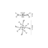 Adn Semi-Flush Ceiling Light 24 Light 72W 3000K - White