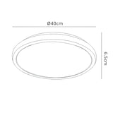 Naxos CCT Dimmable LED Flush Ceiling Light With Remote Control - White