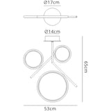 Olimpia LED Semi-Flush Ceiling Light 36W 3000K - Satin Gold