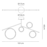 Olimpia LED Semi-Flush Ceiling Light 42W 3000K  - Chrome