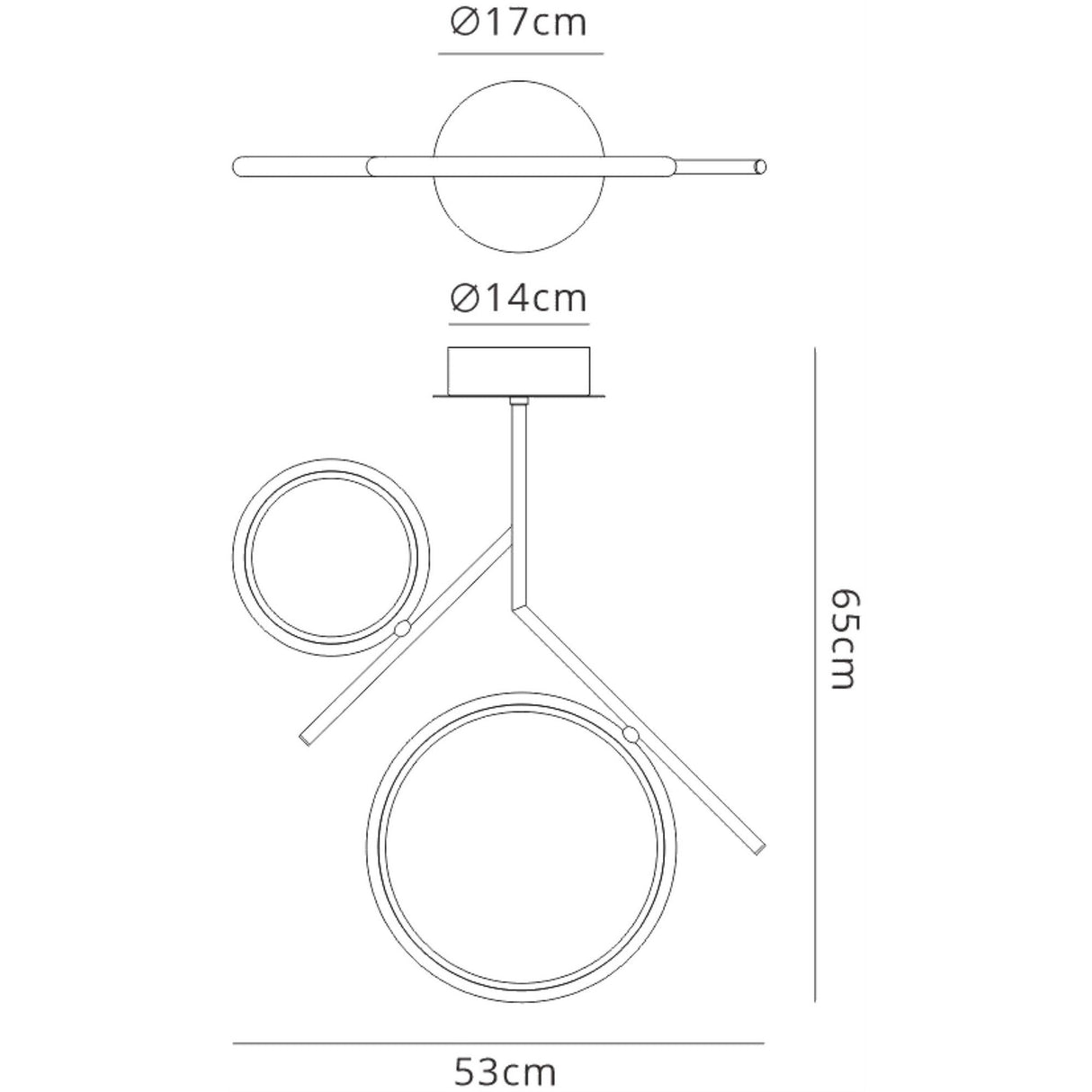 Olimpia LED Semi-Flush Ceiling Light 30W 3000K - Chrome