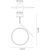 Olimpia LED Semi-Flush Ceiling Light 25W 3000K - Chrome