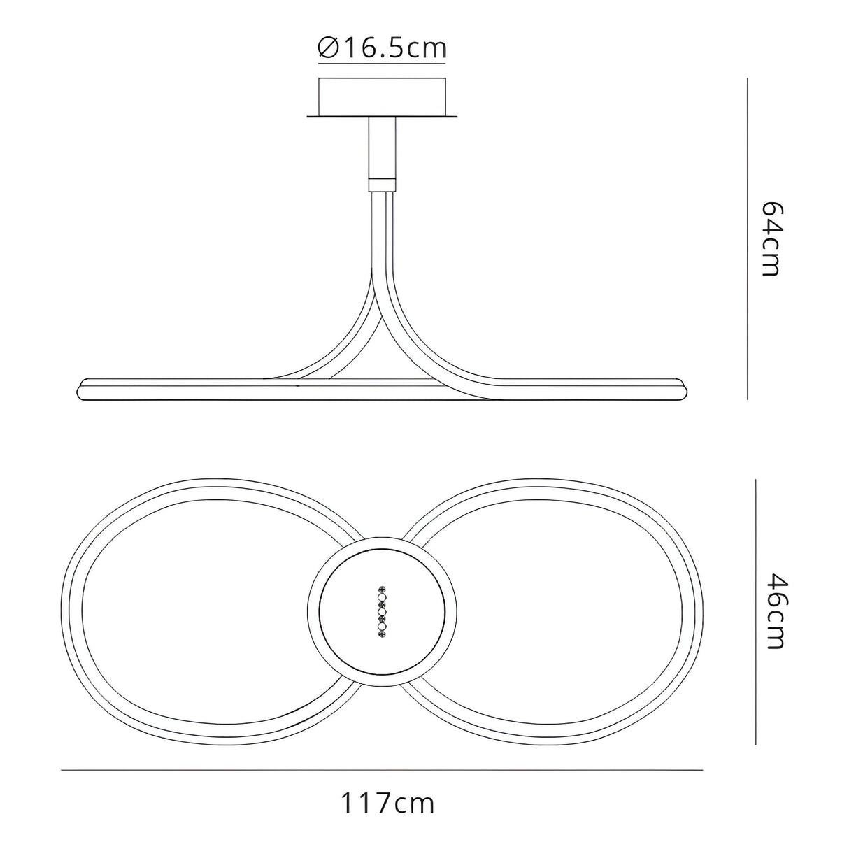 Nur II LED Linear Semi-Flush Ceiling Light 50W 3000K – Chrome