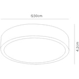 Saona Large Round LED Flush Ceiling Light 30W 3000K - White