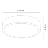 Saona Large Round LED Flush Ceiling Light 30W 4000K - White