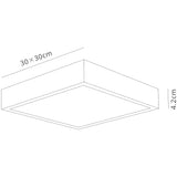 Saona Large Square LED Flush Ceiling Light 30W 3000K - White
