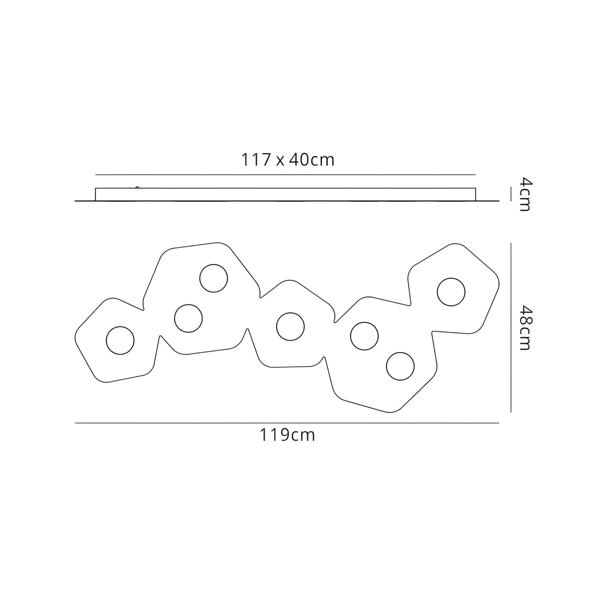 Area 7 Light Flush Ceiling Light - Sand White