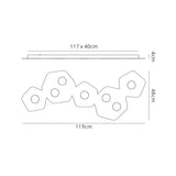 Area 7 Light Flush Ceiling Light - Sand White