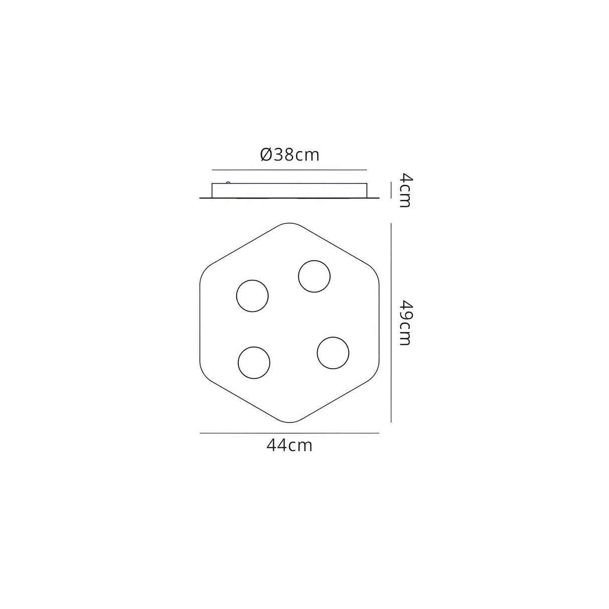 Area 4 Light Flush Ceiling Light - Sand White