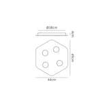 Area 4 Light Flush Ceiling Light - Sand White