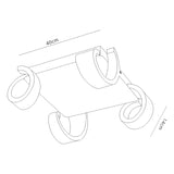 Tsunami LED Semi-Flush Ceiling Light 48W 3000K - Sand White