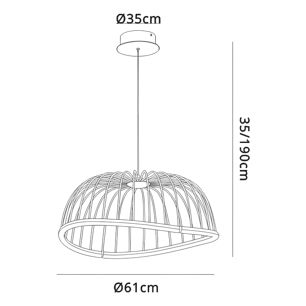 Celeste Medium 2 Light LED Pendant Light 30W 3000K - White