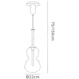 Sonata 22cm 1 Light Pendant Light - Polished Chrome & Graphite