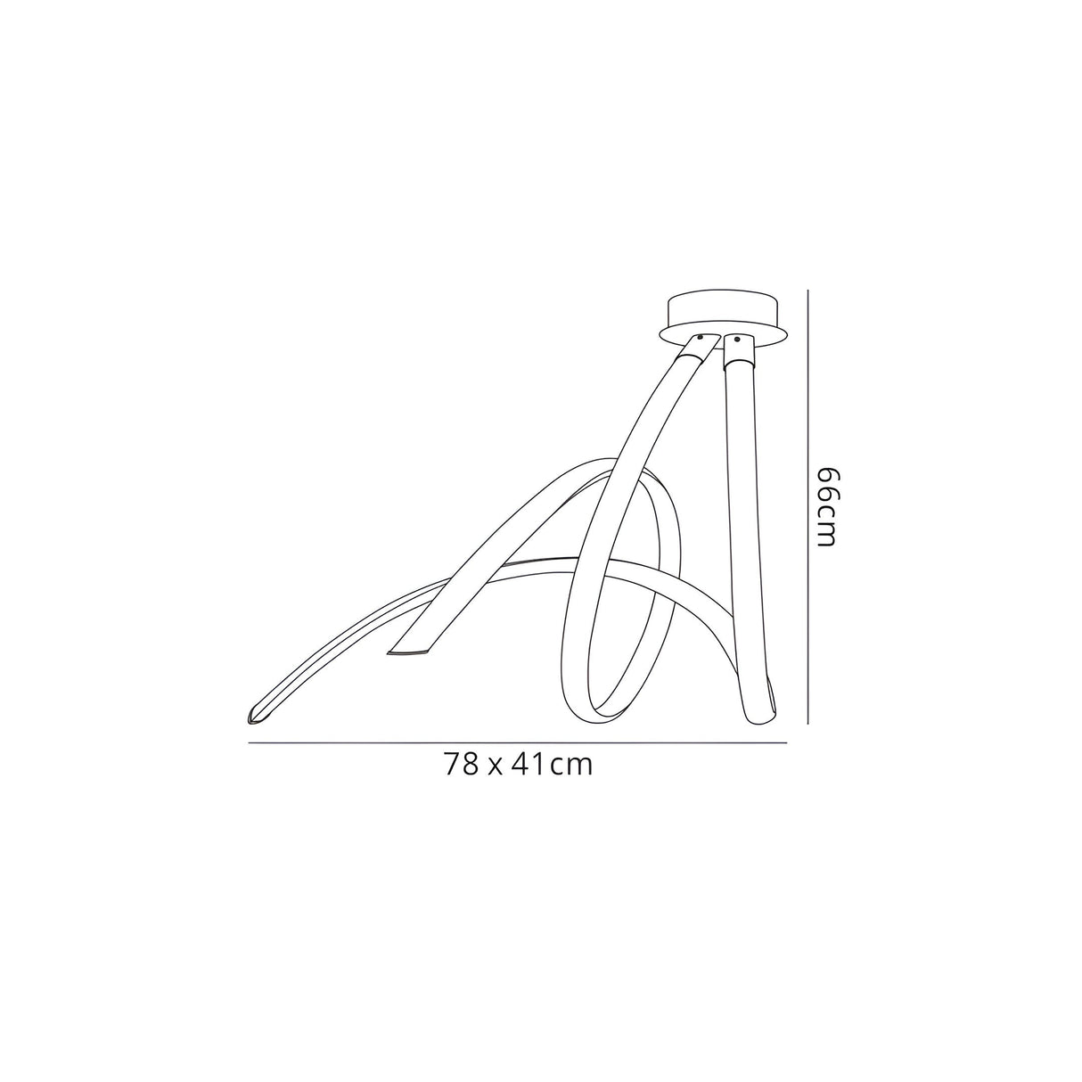 Armonia Spiral LED Semi-Flush Ceiling Light 60W 3000K - Polished Chrome