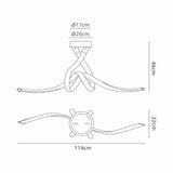 Armonia Bow LED Semi-Flush Ceiling Light 50W 3000K - Polished Chrome