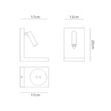 Zanzibar Reader LED Wall Light With Switch & Phone Induction Charger 3W 3000K - Sand White