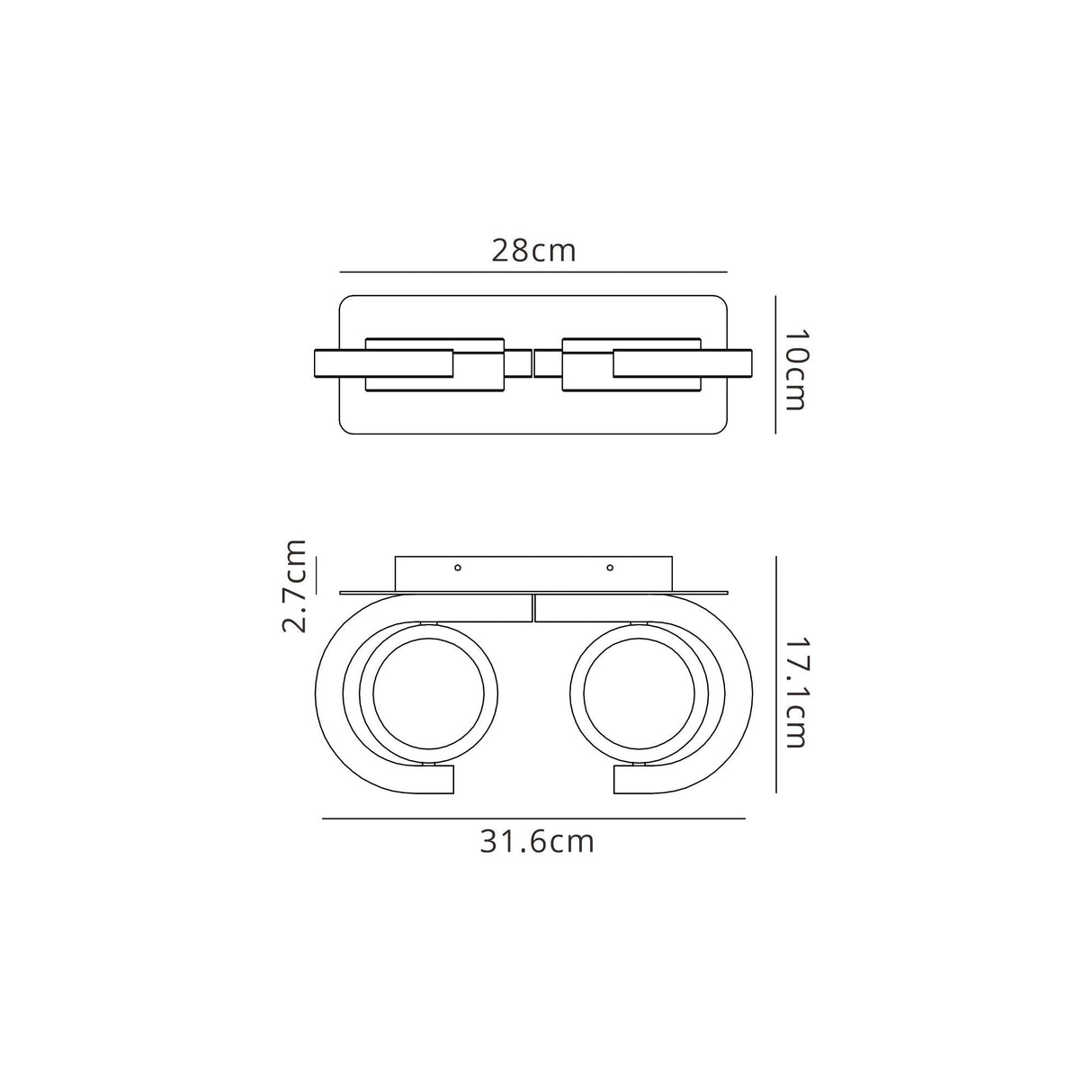 Iguazu 2 Light Outdoor Wall Light - White