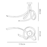 Armonia Large Ribbons Dimmable LED Semi-Flush Ceiling Light 60W 3000K - Dark Silver