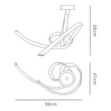 Armonia Medium Ribbons Dimmable LED Semi-Flush Ceiling Light 60W 3000K - Dark Silver