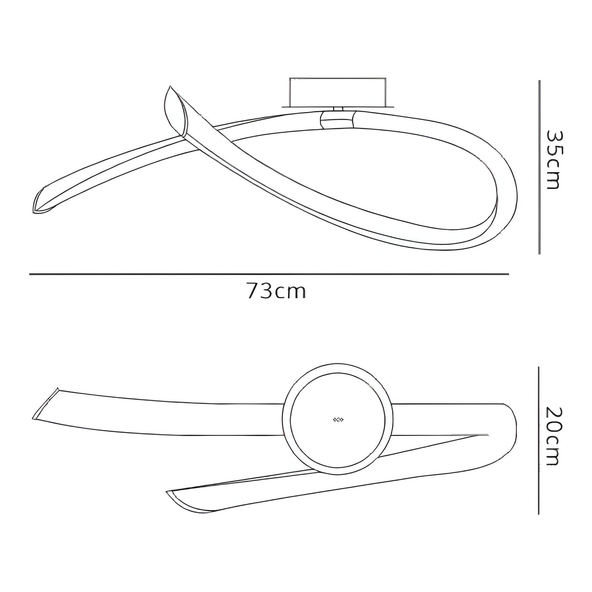 Armonia Loop Dimmable LED Semi-Flush Ceiling Light 25W 3000K - Dark Silver