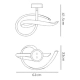 Armonia Curl LED Dimmable Semi-Flush Ceiling Light 40W 3000K - Dark Silver