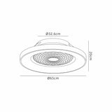 Tibet CCT Dimmable LED Ceiling Retractable Fan Light With Remote & Voice Control - Silver