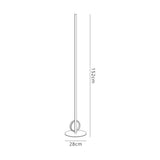Line drawing of the Kitesurf LED Floor Lamp 24W 3000K - Black, featuring a tall, slim design at 152 cm high and a round base 28 cm wide. Dimensions are labeled, highlighting its modern lighting style.