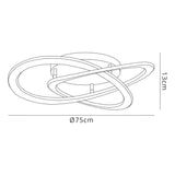 Planet LED Semi-Flush Ceiling Light 3000K 80W - White