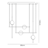 Cuba 4 Light Criss-Cross LED Bar Pendant Light  - Gold & Black