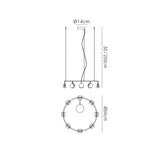 Shell 66cm Round LED Suspension Light 40W 3000K - Gold