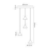 Sirio 4 Light LED Cluster Pendant Light 32W 3000K - Black