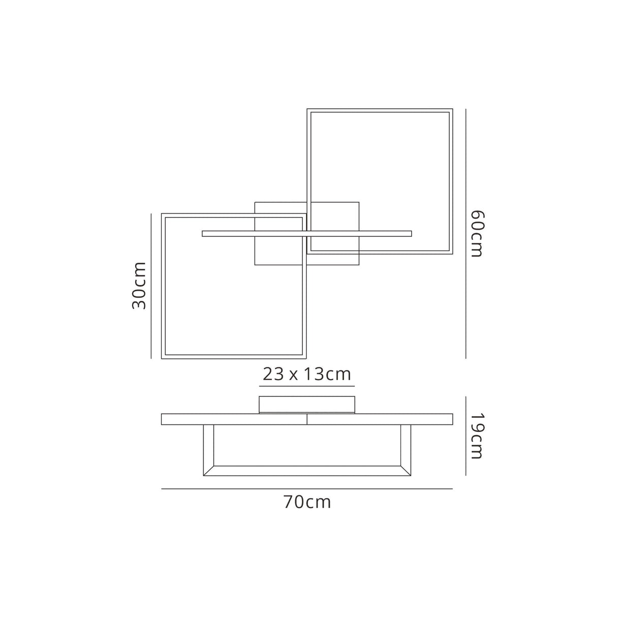 Mural LED Semi-Flush Ceiling Light 48W 3000K - Matt Black