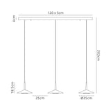 Orion 3 Light LED Bar Pendant Light 24W 3000K - Black & Brass
