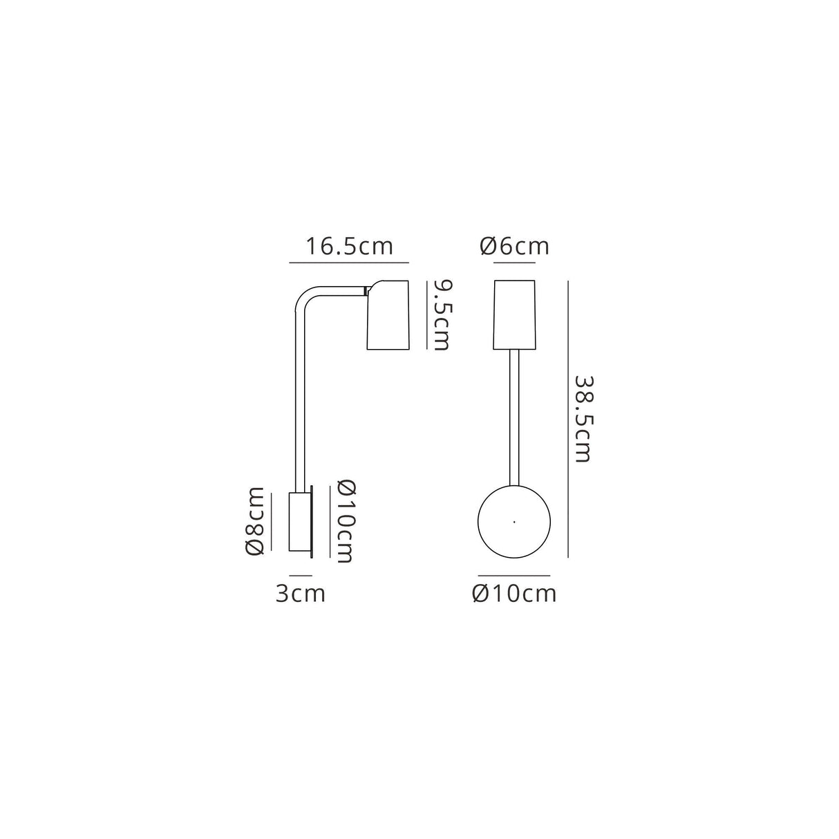 Sal 1 Light Wall Light - Matt White