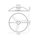 Nepal CCT Dimmable LED Ceiling Retractable Fan Light With Remote, APP & Voice Control - Black