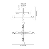 Capuccina 8 Light LED Semi-Flush Ceiling Light 61.5W 3000K – White