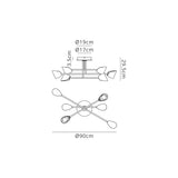 Capuccina Medium LED Semi-Flush Ceiling Light 45W 3000K - White