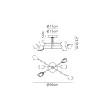 Capuccina Medium LED Semi-Flush Ceiling Light 45W 3000K - Black