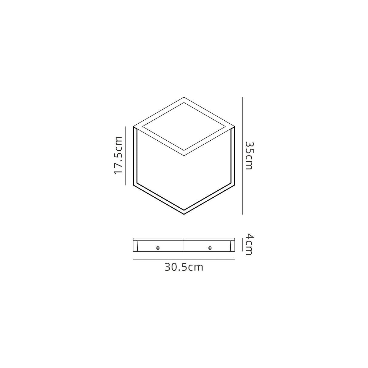 Kubick Dimmable LED Ceiling/Wall Light 24W 3000K - Black