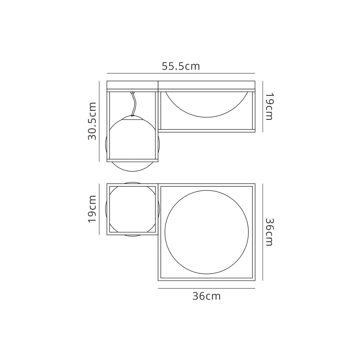 Desigual 4 Light Semi-Flush Ceiling Light - Matt Black