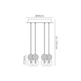 Galaxia 6 Light Round Cement Cluster Pendant Light - Multicoloured