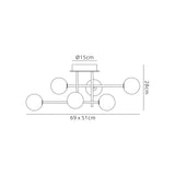 Cellar LED Semi-Flush Ceiling Light 5W 3000K - Black