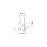 Cellar 4 Light Semi-Flush Ceiling Light 20W 3000K – Black