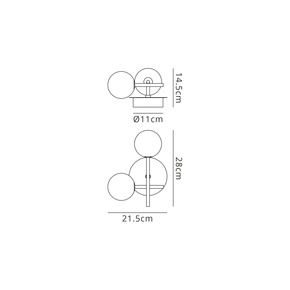 Cellar Left 2 Light LED  Wall Light 10W 4000K - Black